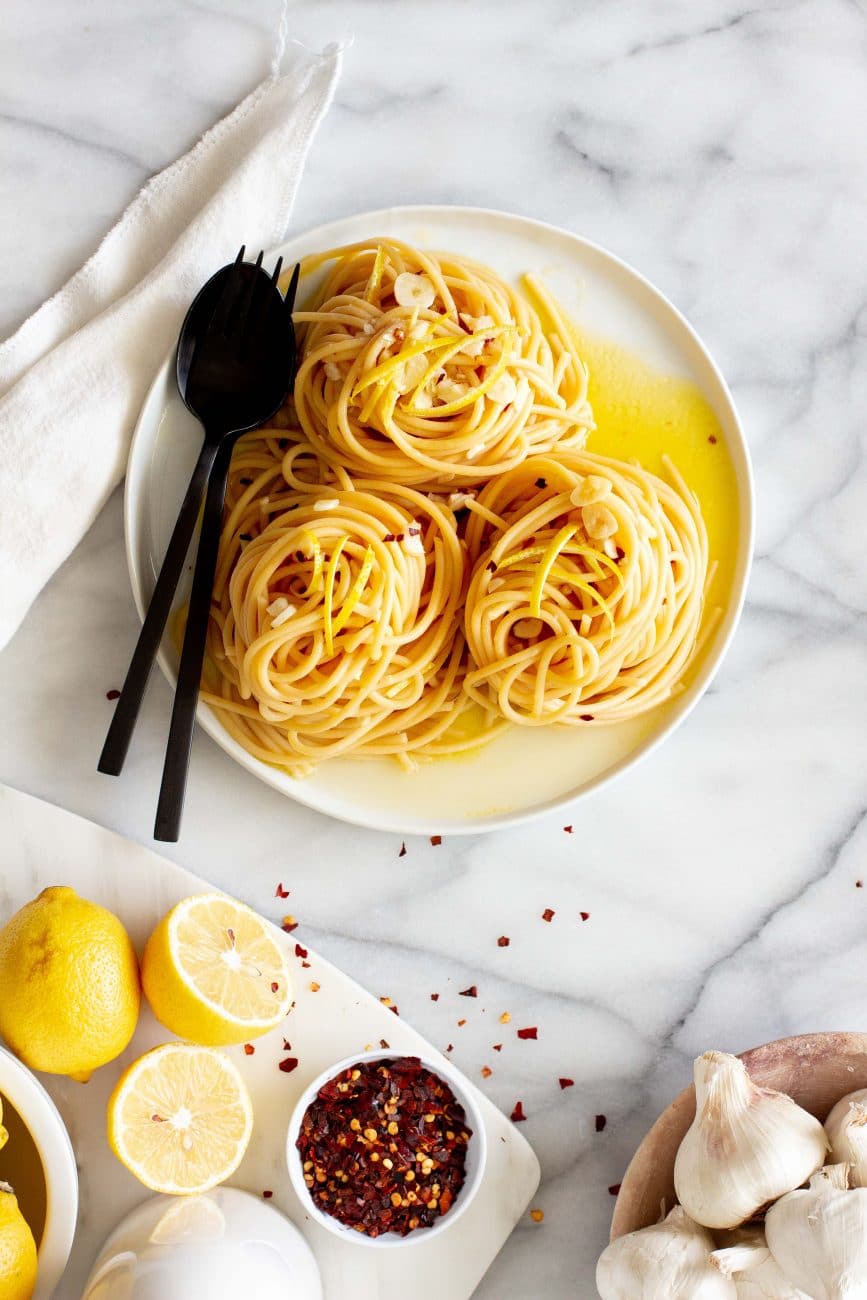 Lemon and Garlic Spaghetti