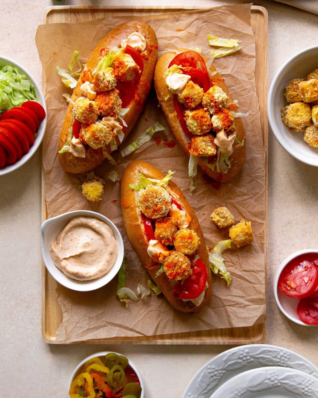 Vegan Po’ Boys with Hearts of Palm